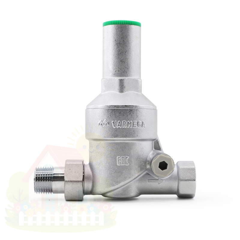 Купить Редуктор давления мембранный Varmega 1/2" PN25 с разъемным соединением ВР-НР резьба — фото товара в каталоге