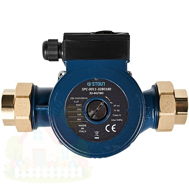 Купить Циркуляционный насос Stout 32-80/180 с латунными гайками G2 x Rp 1 1/4 — фото товара в каталоге