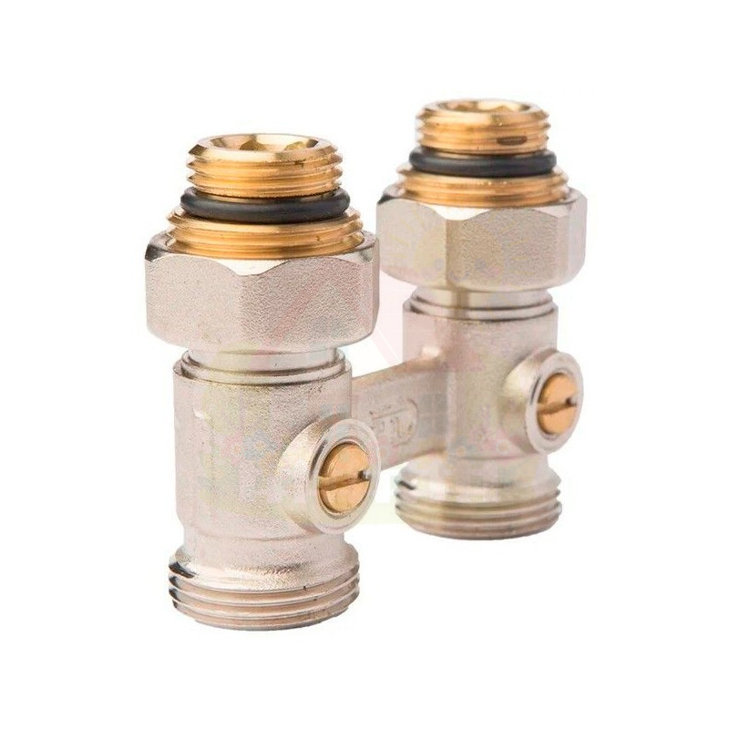 Инженерная сантехника Узел нижнего подключения прямой TIM 1/2"х3/4" с комплектом адаптеров и шаровым краном — детальное фото