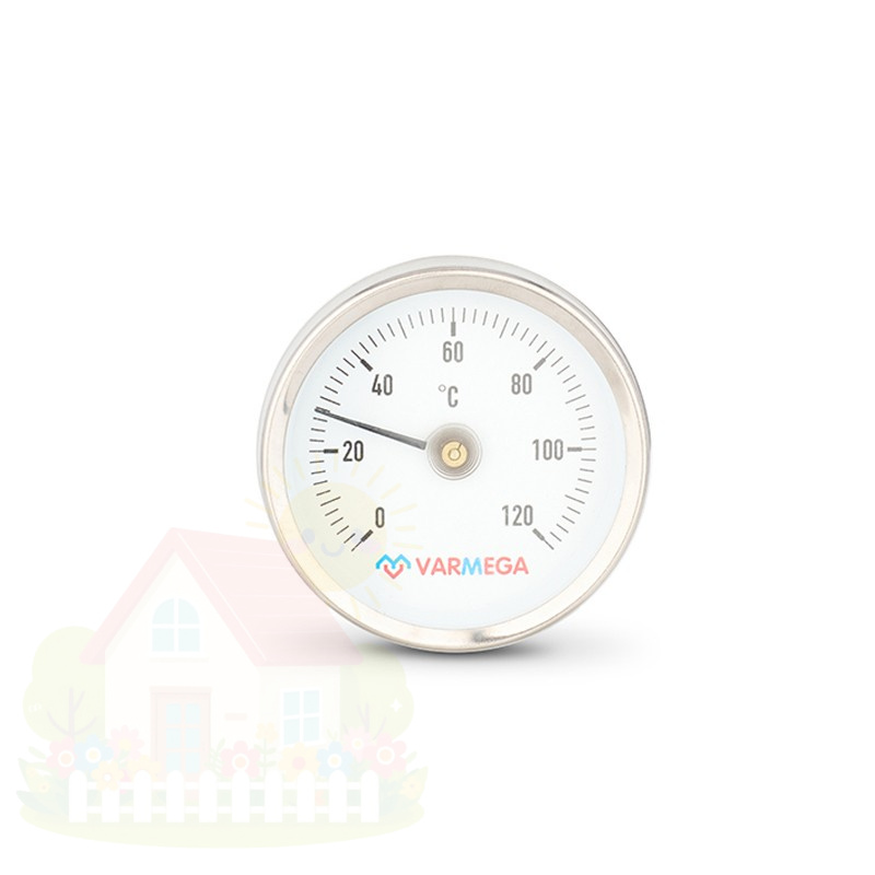 Купить Термометр биметаллический накладной Varmega, 80мм, с пружиной — фото товара в каталоге