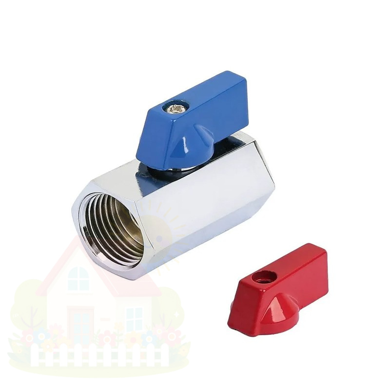 Купить Кран шаровой мини Tim 1/2" ВР/ВР ручка-красная и синяя хромированный — фото товара в каталоге