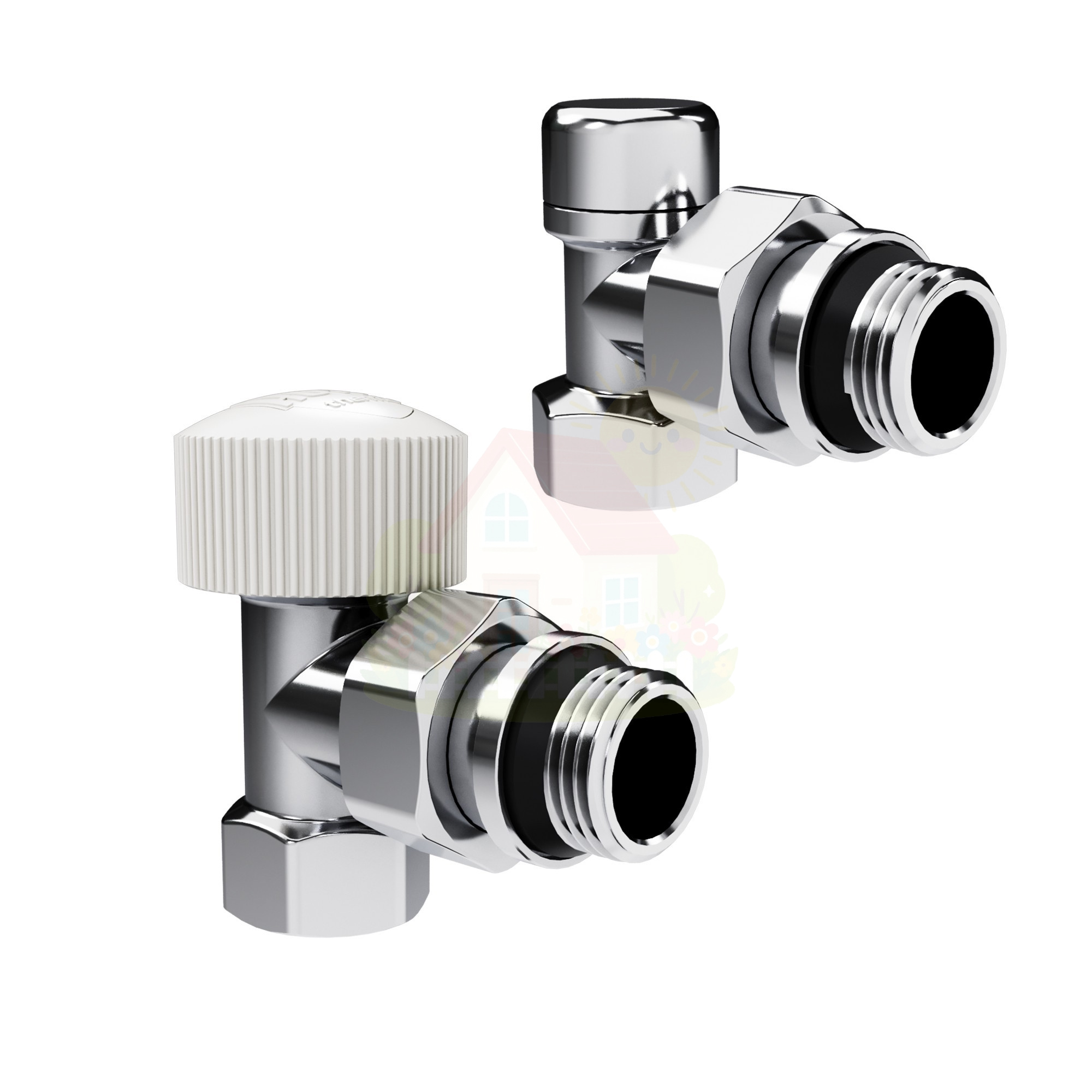 Инженерная сантехника Набор термостатический угловой Royal Thermo Design 1/2"М30х1,5 (Хром) — детальное фото