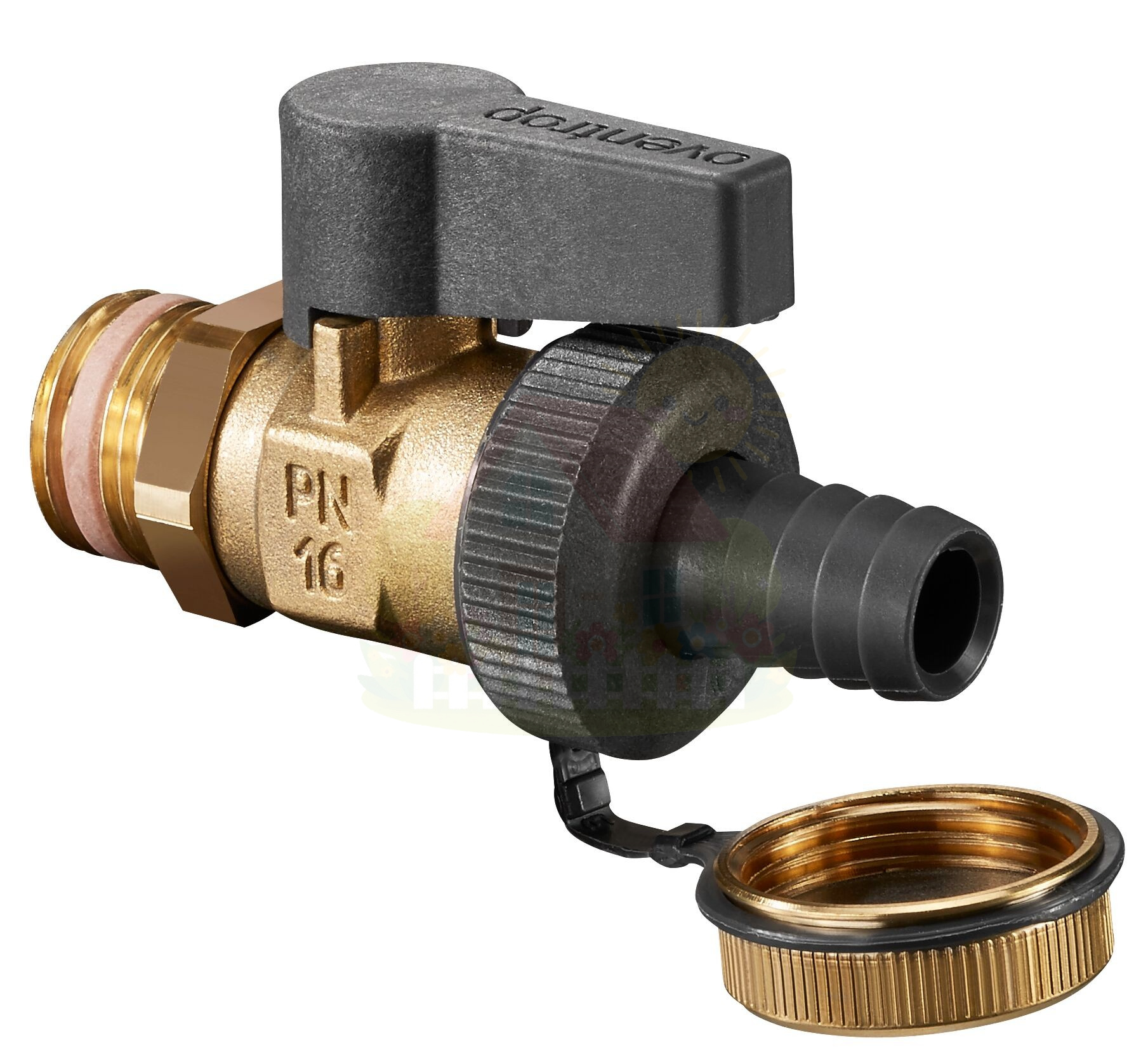 Инженерная сантехника Кран шаровый Oventrop Optiflex KFE DN20 3/4" со штуцером (арт.1033316) — детальное фото