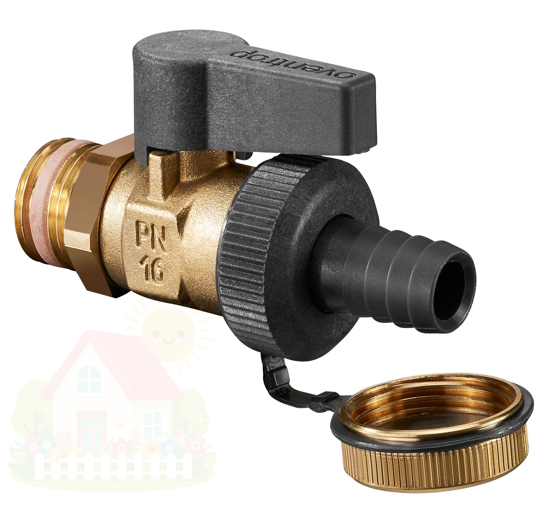 Купить Кран шаровый Oventrop Optiflex KFE DN25 1" со штуцером (арт.1033308) — фото товара в каталоге