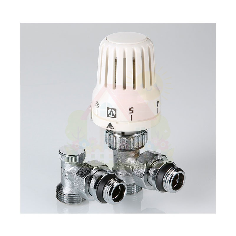 Инженерная сантехника Комплект терморегулирующий для радиатора Valtec 1/2"x3/4" арт.VT.045.NER.04 под евроконус — детальное фото