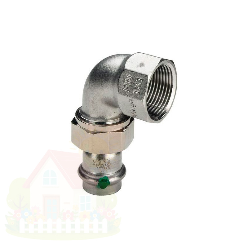 Купить Угловое разъёмное соединение Viega Sanpress Inox 22х3/4" ВР из нержавейки (арт. 437329) серия 2355 — фото товара в каталоге
