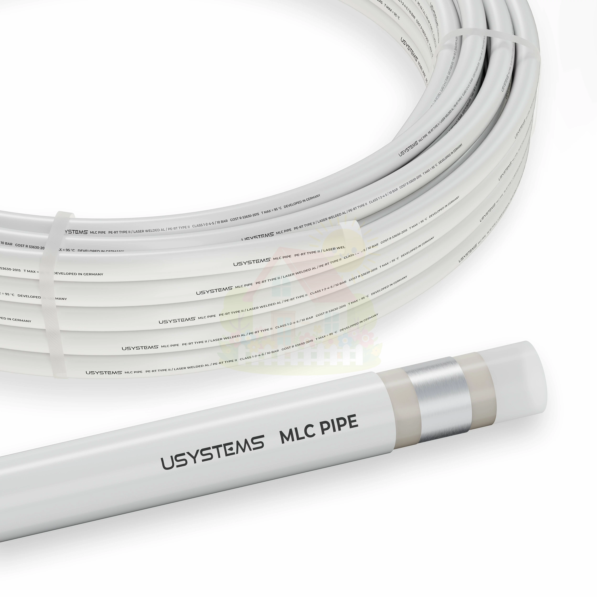 Инженерная сантехника Труба металлопластиковая USYSTEMS MLC белая 26x3,0 бухта 50м — детальное фото
