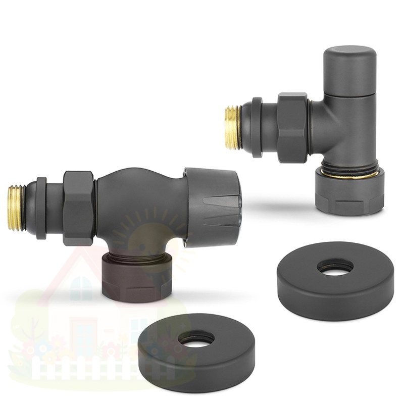 Купить Комплект радиаторных клапанов осевой Varmega №3, 1/2"х3/4"EK резьба ВР/НР,  цвет матовый никель — фото товара в каталоге