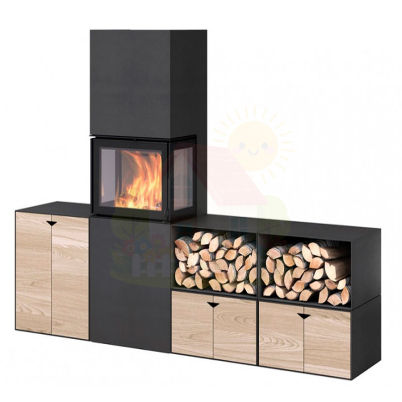 Инженерная сантехника Печь-камин Nordpeis Box Black топка N-20U — детальное фото