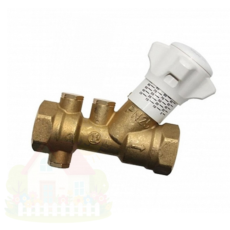 Купить Балансировочный клапан Giacomini R206B 20х3/4" ВР/ВР без штуцеров без дренажа — фото товара в каталоге