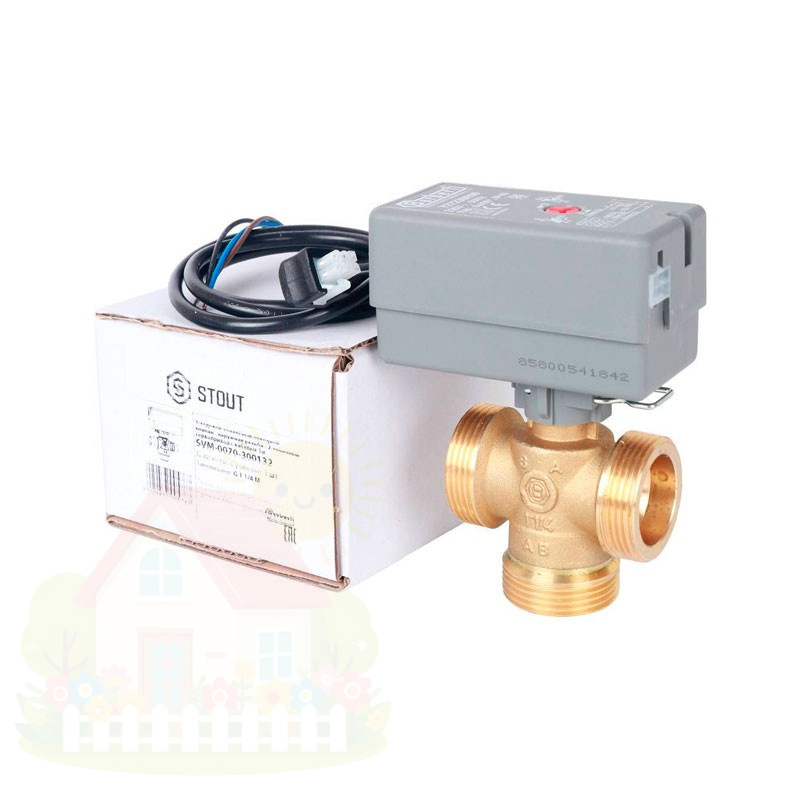 Купить Клапан 3х-ходовой с сервоприводом 230В Stout SVM-0070-300132 НР 1 1/4" — фото товара в каталоге