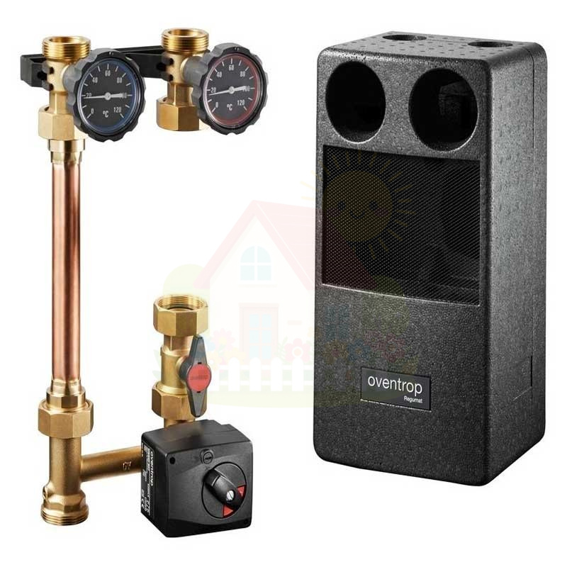 Инженерная сантехника Насосная группа Oventrop regumat M3-180 1" арт.1357270 с шар.краном, 3-ход.смесителем и сервомотором — детальное фото