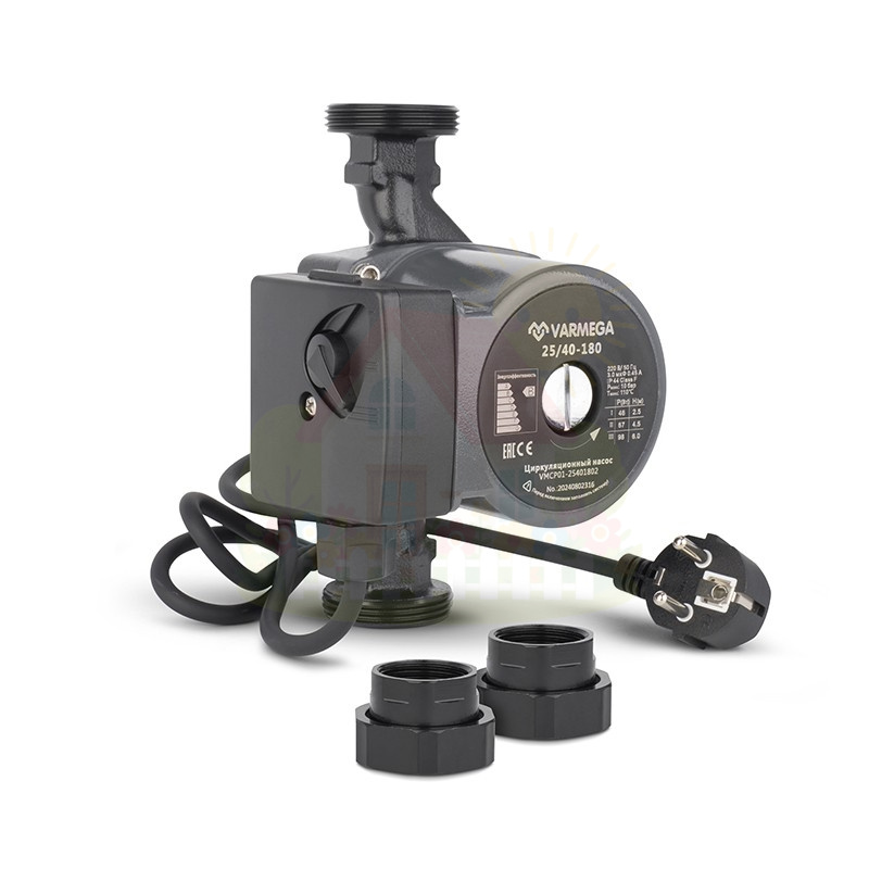 Инженерная сантехника Циркуляционный насос Varmega VMCP01 32/40-180, с гайками и кабелем — детальное фото