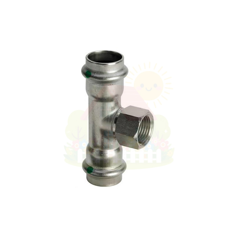 Инженерная сантехника Тройник пресс внутренняя резьба Viega Sanpress Inox 18х1/2"х18 из нержавейки (арт. 437152) серия 2317.2 — детальное фото