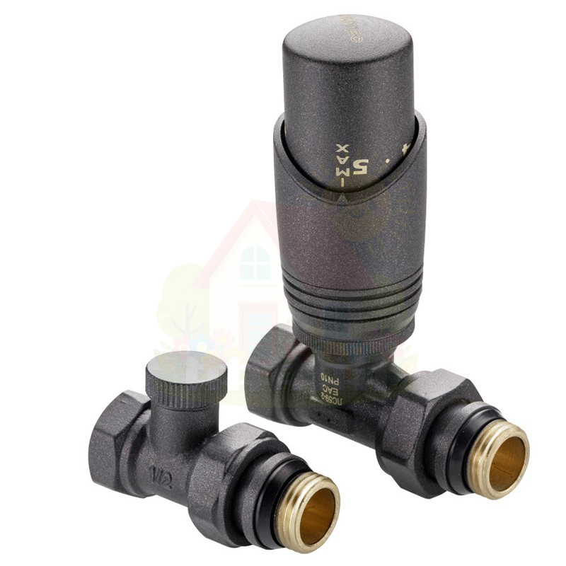 Инженерная сантехника Комплект термостатический прямой Valtec 1/2" арт.VT.046.GR.04 (Серый) — детальное фото