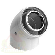 Купить Элемент дымохода конденсационный угол 45 DN60/100 м/п PP-FE Stout — фото товара в каталоге