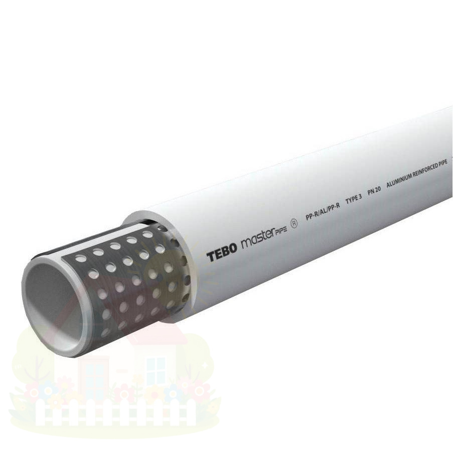 Купить Труба полипропиленовая  Tebo 63 х 10,5 PN 20 (армированная в центре алюминием) — фото товара в каталоге