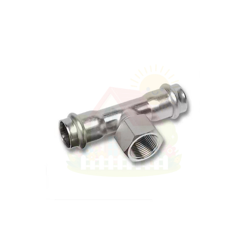 Инженерная сантехника Тройник Sanha с ВР резьбой 9130G 22x3/4" мм нержавеющая сталь (арт.69130G223422) — детальное фото