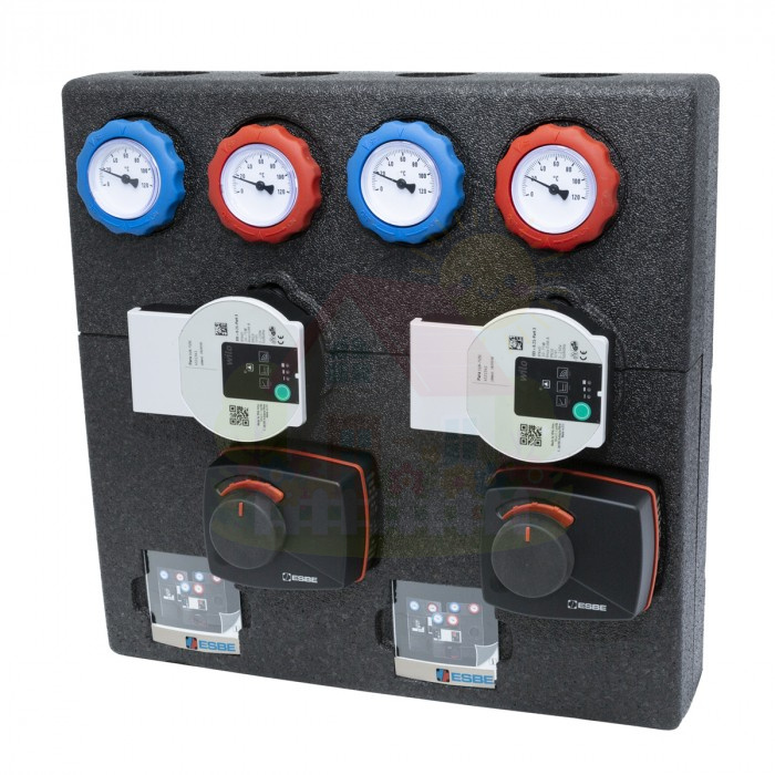 Инженерная сантехника Насосная группа сдвоенная ESBE DAA111 2xWI 15/8 L130 с насосом и сервоприводом DN20 — детальное фото