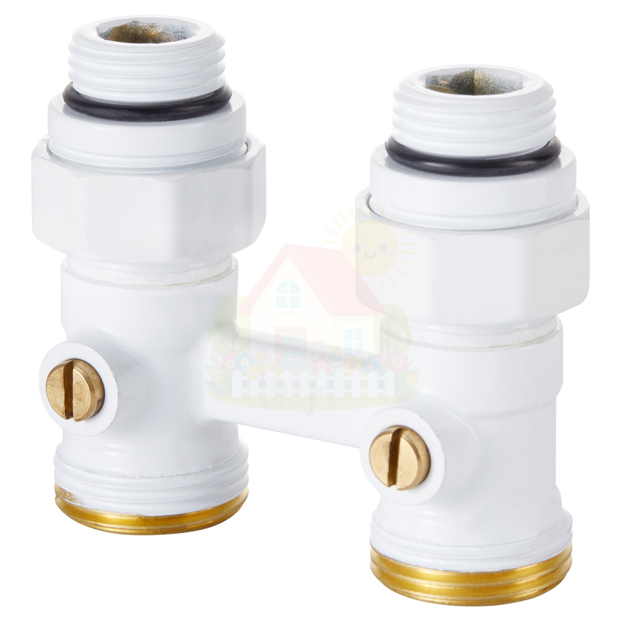 Инженерная сантехника Узел нижнего подключения Royal Thermo прямой 1/2"х3/4" EK (белый) — детальное фото