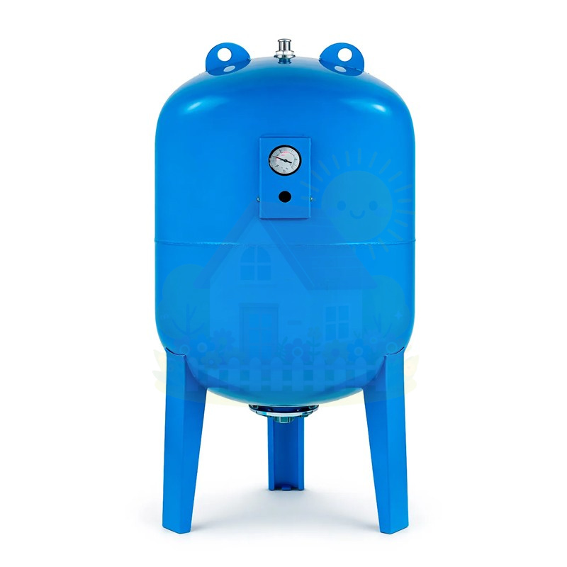 Инженерная сантехника Гидроаккумулятор Unipump 200 литров вертикальный, с манометром (нижнее подключение) — детальное фото