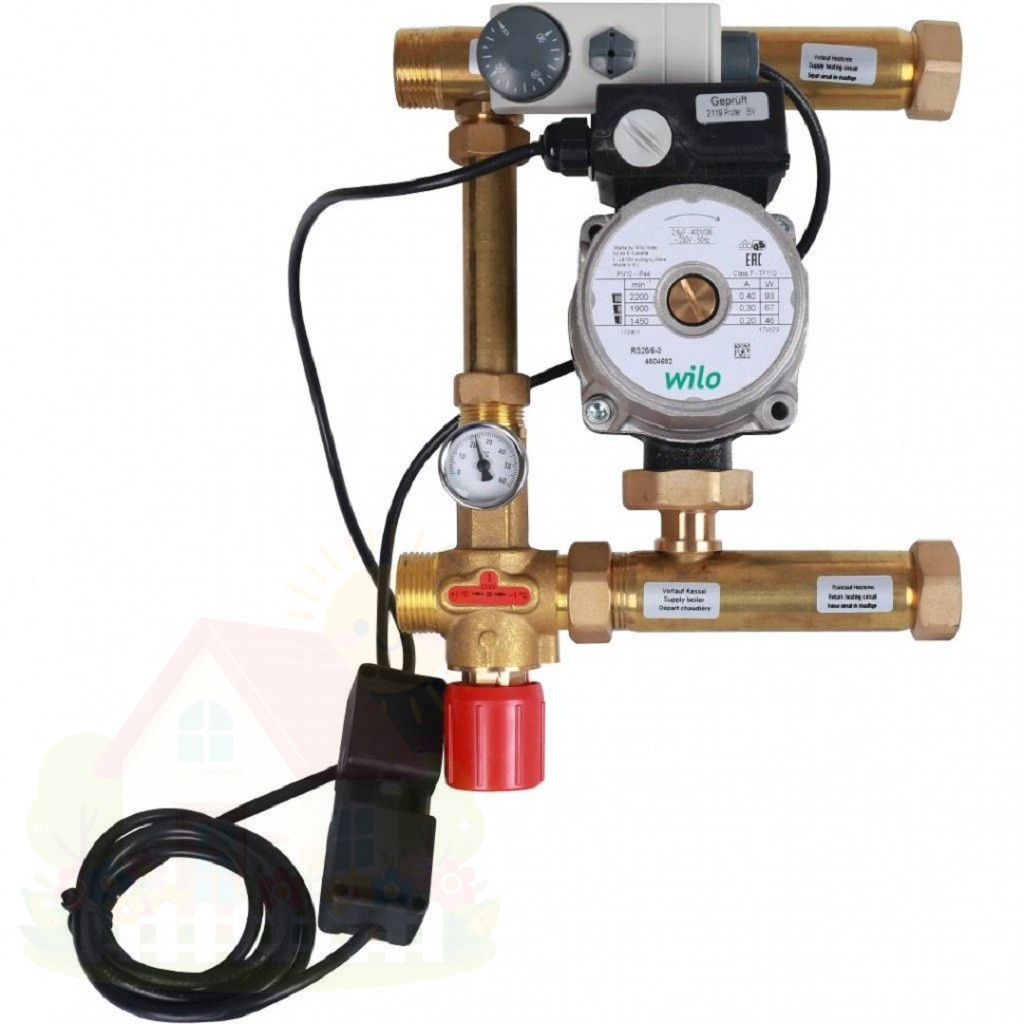 Купить Насосно-смесительный узел STOUT ISOTHERM 30-50°C 1 с насосом Wilo RS25/6-3 — фото товара в каталоге