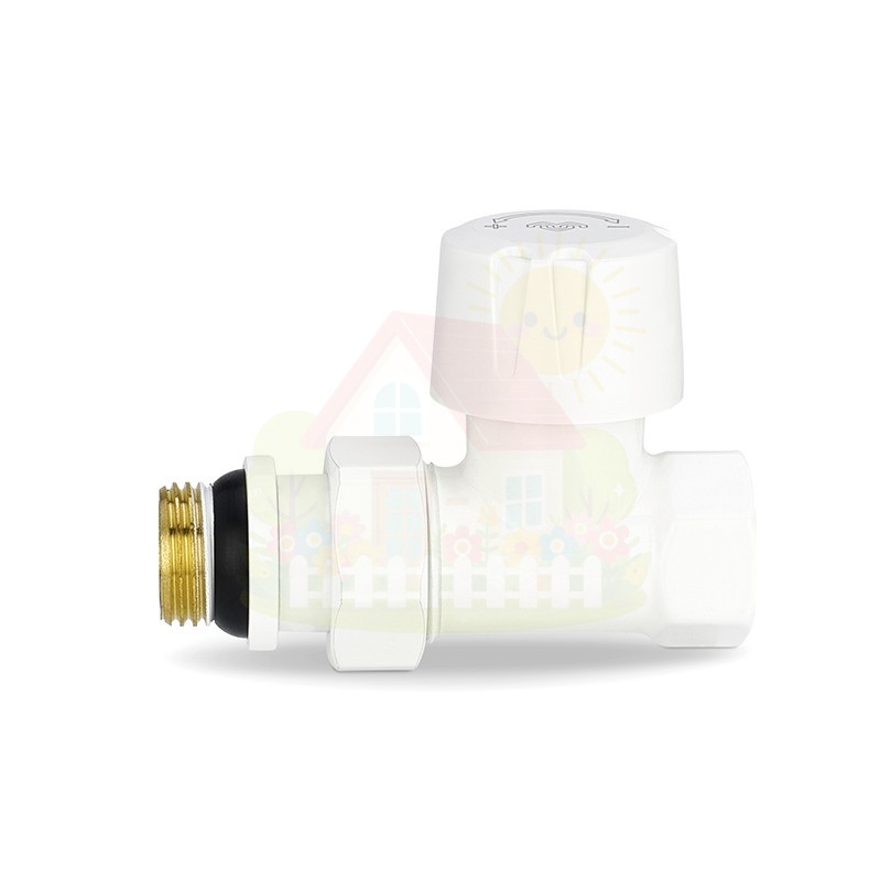 Инженерная сантехника Клапан радиаторный прямой Varmega 1/2" резьба ВР/НР, цвет белый — детальное фото
