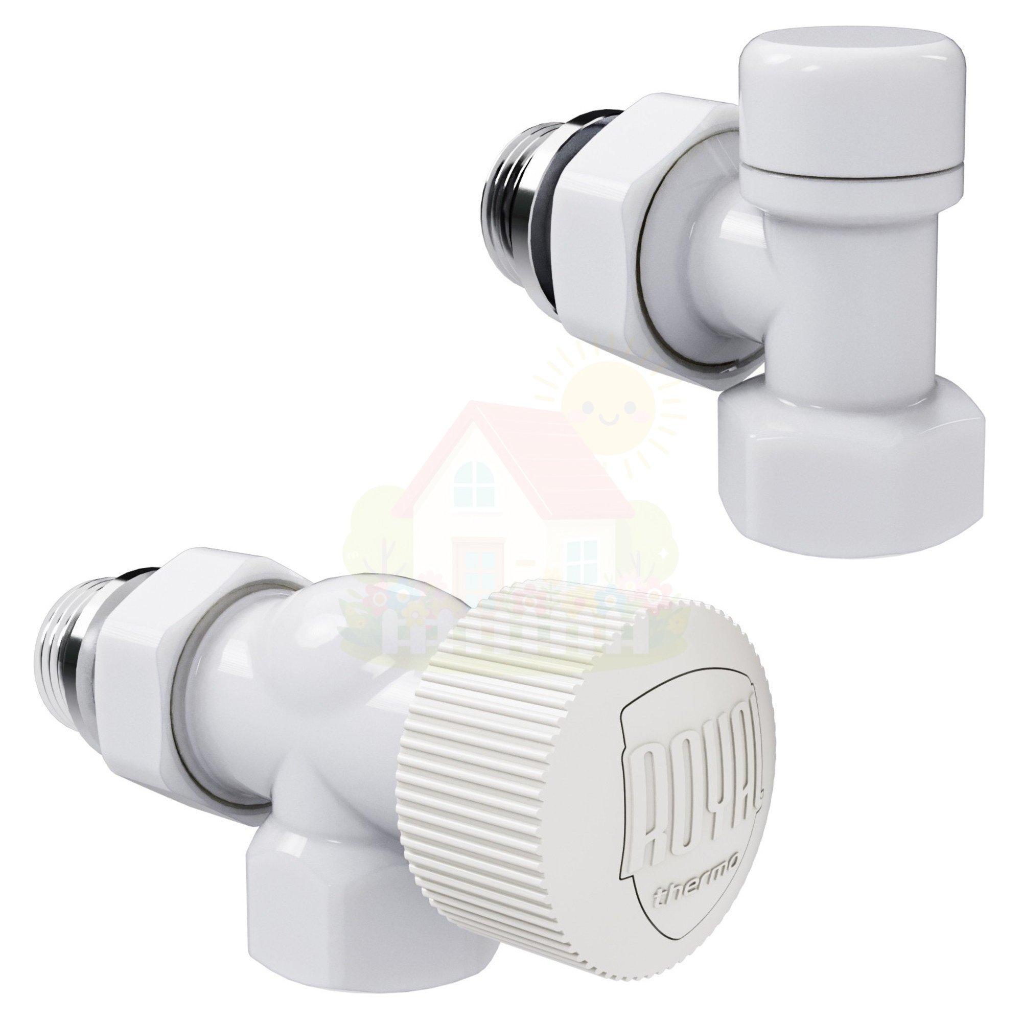 Инженерная сантехника Набор термостатический осевой Royal Thermo Design 1/2"М30х1,5 (Белый) — детальное фото