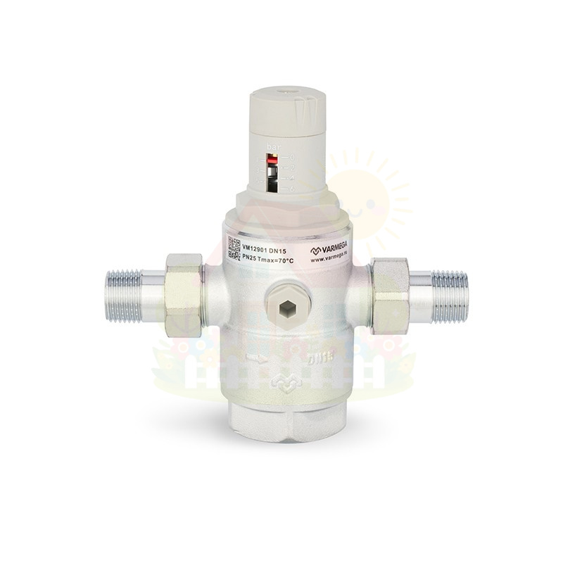 Инженерная сантехника Редуктор давления мембранный Varmega 3/4" PN25 с разъемными соединениями с НР резьбой — детальное фото