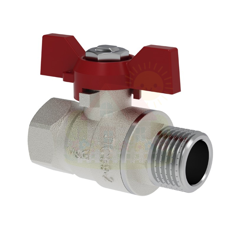 Инженерная сантехника Кран шаровой V&G Valogin 3/4" с ВР/НР резьбой, ручка бабочка — детальное фото