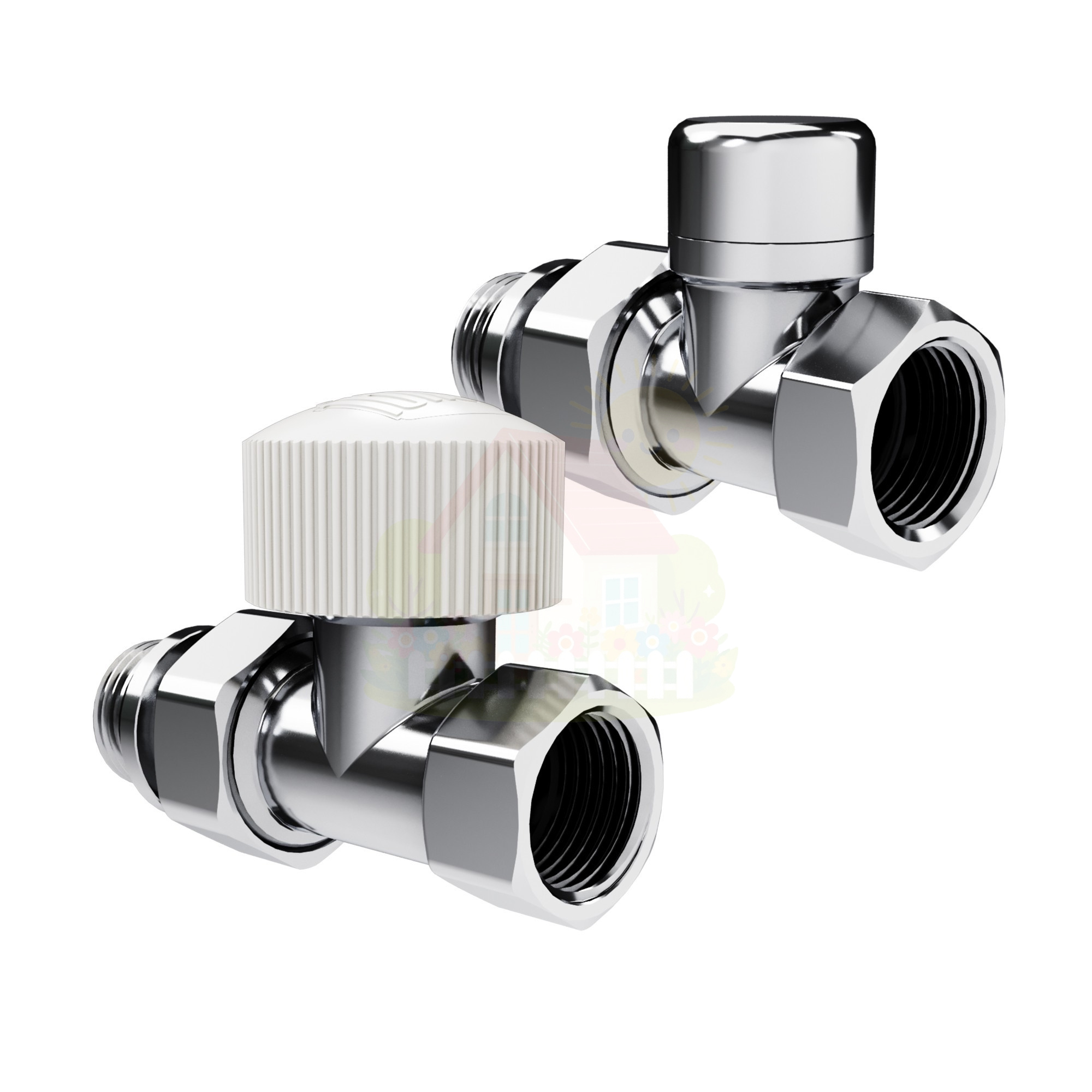 Инженерная сантехника Набор термостатический прямой Royal Thermo Design 1/2"М30х1,5 (Хром) — детальное фото