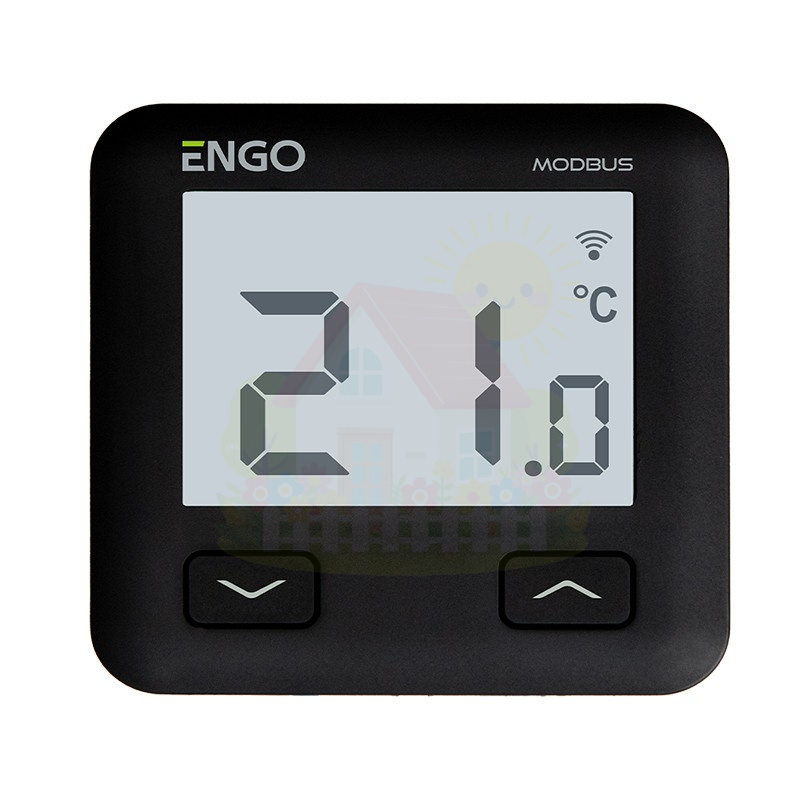 Инженерная сантехника Беспроводной терморегулятор ENGO с Wi-Fi и поддержкой MODbus 220В черный — детальное фото