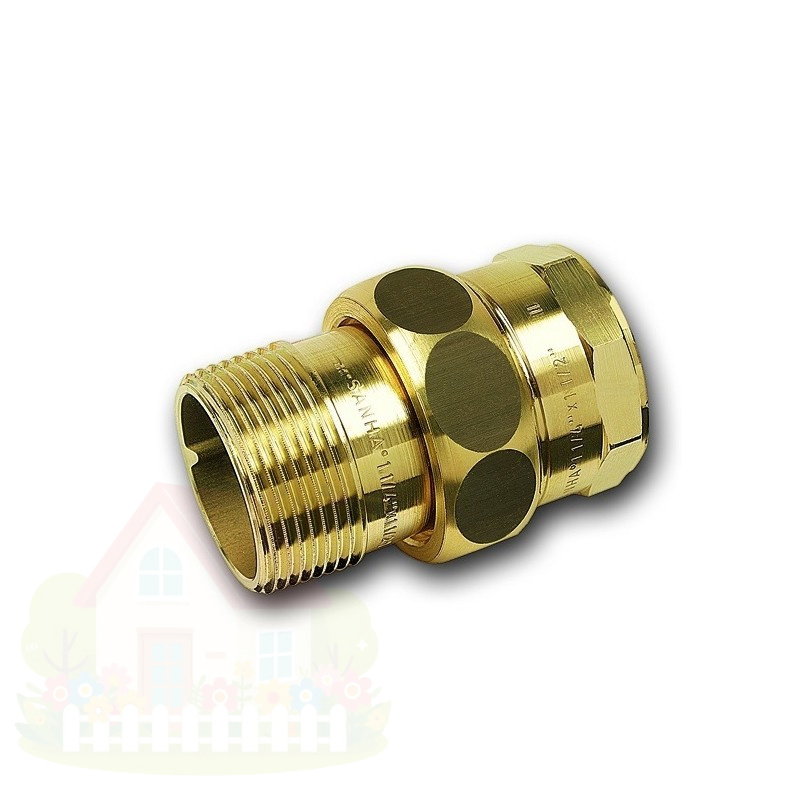 Купить Сгон бронзовый Sanha Purafit 1/2" с ВР/НР резьбой, 3331 арт.1333112 с плоским уплотнением — фото товара в каталоге