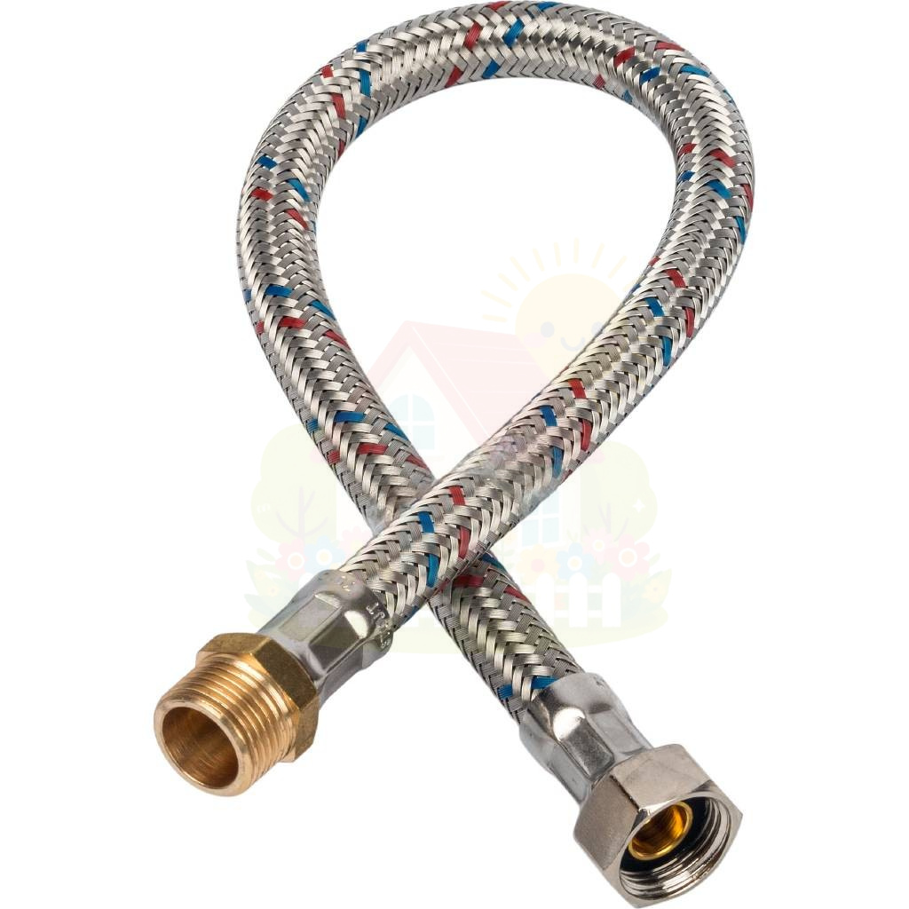 Инженерная сантехника Гибкая подводка для воды Stout ВР/НР 1/2"х1/2" длина 2500 мм — детальное фото
