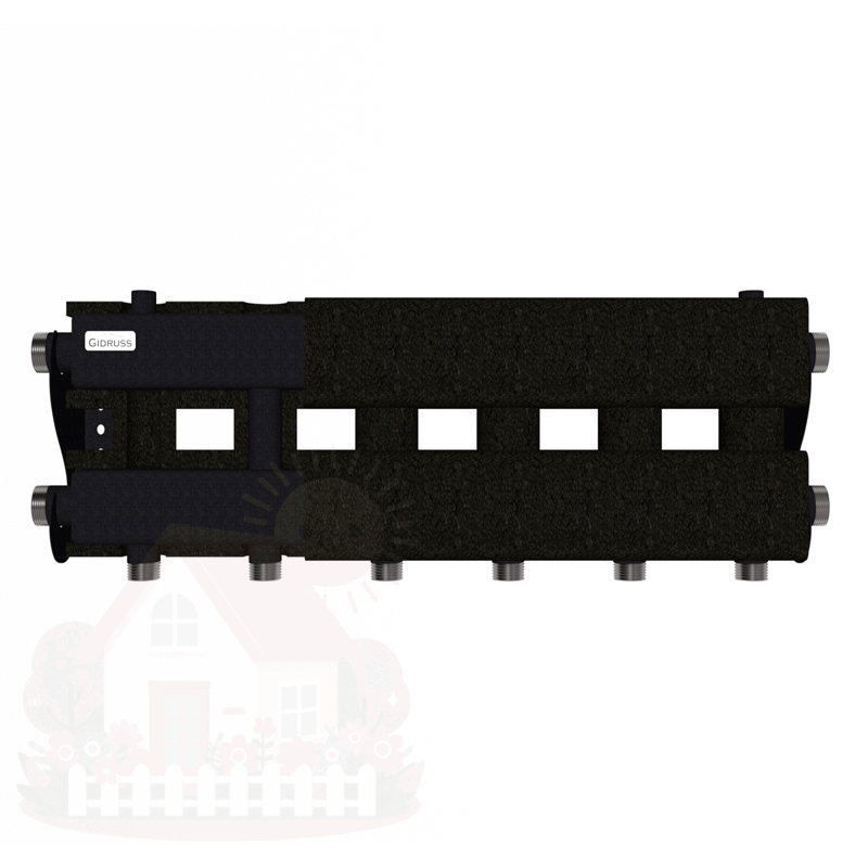 Купить Коллектор модульный Gidruss MK-60-4D.EPP до 60 кВт 1" 4 контура EPP термоизоляция — фото товара в каталоге