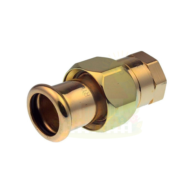Инженерная сантехника Сгон Sanha 18x1/2" мм с ВР резьбой бронзовый под пресс арт.183301812 — детальное фото