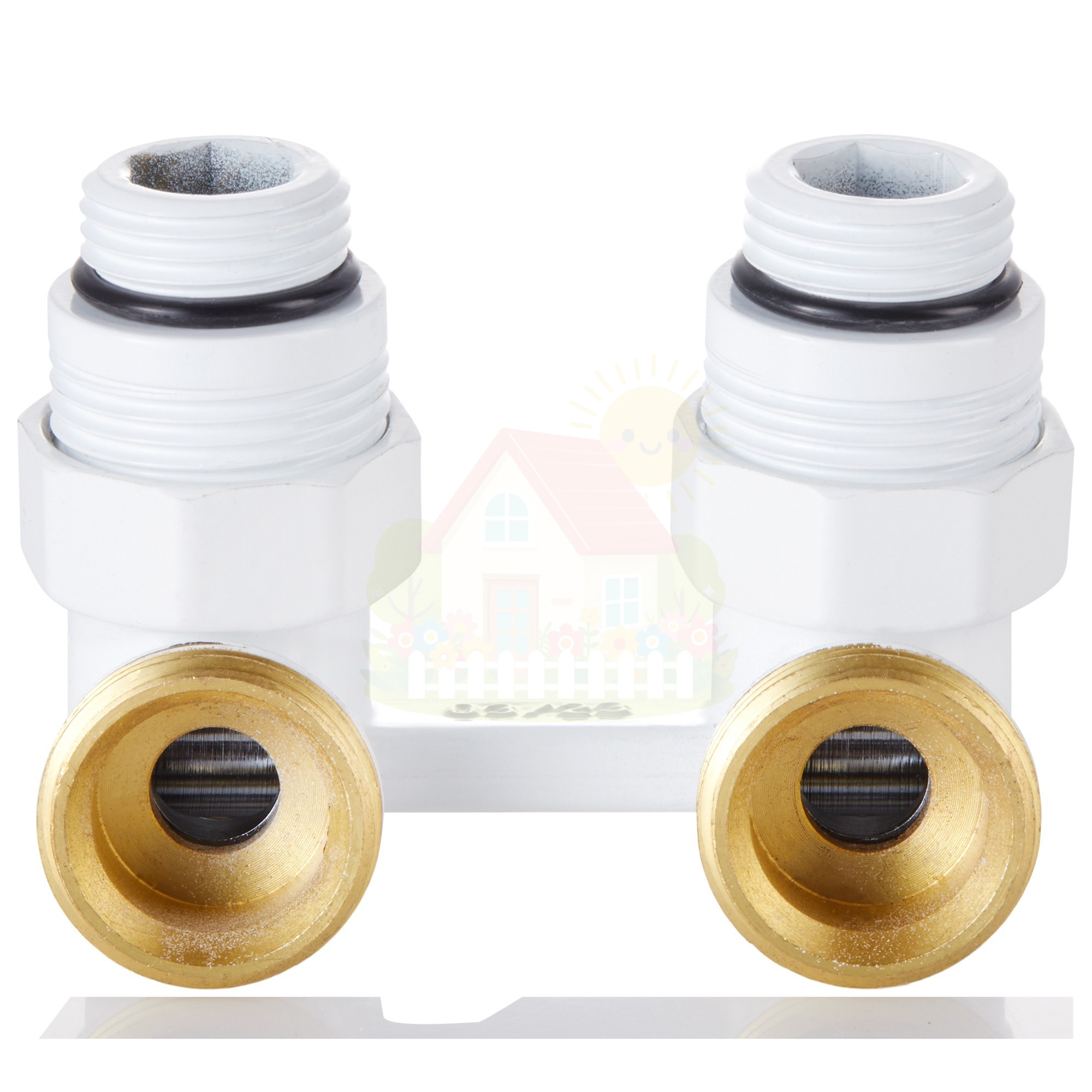 Инженерная сантехника Узел нижнего подключения Royal Thermo угловой 1/2"х3/4" EK (белый) — детальное фото