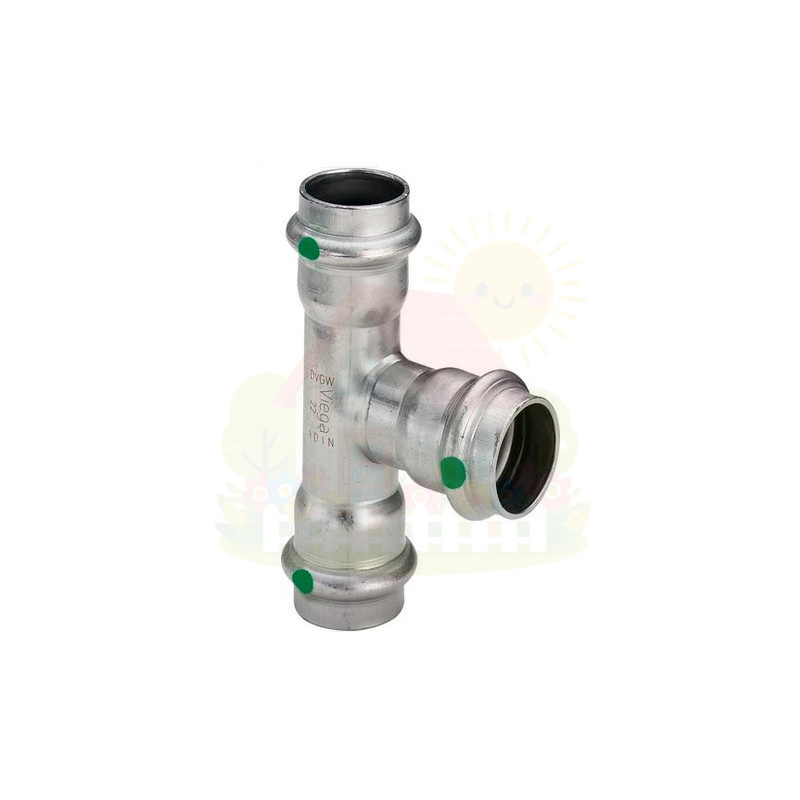 Инженерная сантехника Тройник пресс Viega Sanpress Inox 18х18х18 из нержавейки (арт. 435868) серия 2318 — детальное фото