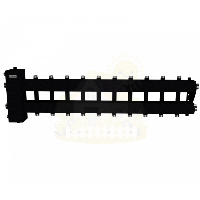 Инженерная сантехника Коллектор Gidruss BM-150-11DU до 150 кВт 1 1/2" 11 контуров — детальное фото
