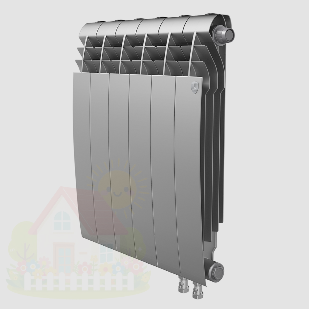 Купить Биметаллический радиатор с нижним подключением Royal BiLiner V 500 Silver Satin (4 секции) — фото товара в каталоге