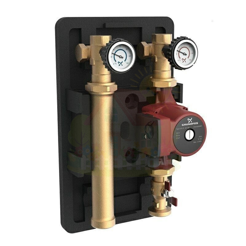 Инженерная сантехника Насосная группа с прямым контуром 1" Grundfos HEATMIX D25 UPS 40 — детальное фото