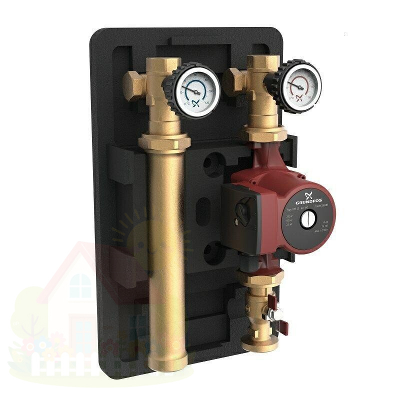 Купить Насосная группа с прямым контуром 1" Grundfos HEATMIX D25 UPS 40 — фото товара в каталоге