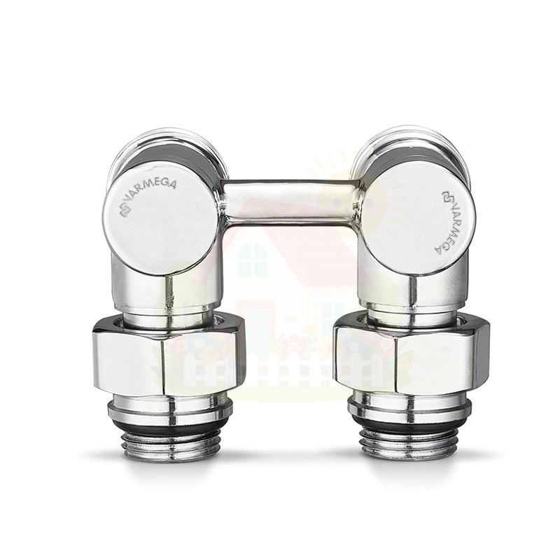 Инженерная сантехника Узел нижнего подключения угловой Varmega 1/2"х3/4"EK, цвет хром — детальное фото
