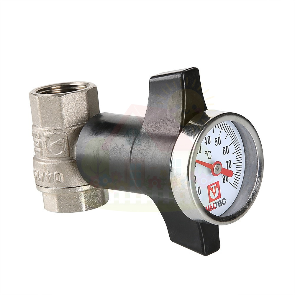 Инженерная сантехника Кран шаровой c термометром Valtec 1/2" (арт.VT.808.N.04) — детальное фото
