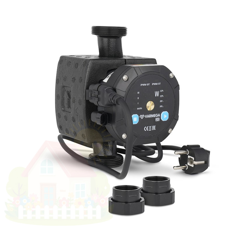 Купить Энергоэффективный циркуляционный насос Varmega VMCP03 2E 25/40-180, с гайками и кабелем, с частотным регулированием — фото товара в каталоге