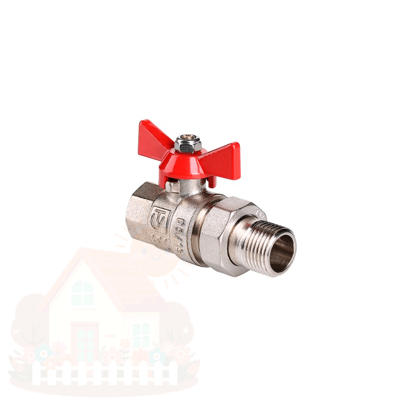 Купить Кран шаровой с американкой Valtec Base ручка-бабочка ВР/НР 1 1/4" (арт.VT.227.N.07) — фото товара в каталоге