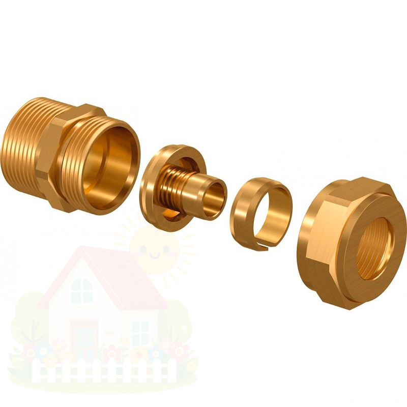 Купить Зажимной штуцер Uponor FPL-X с наружной. резьбой PEX DR 20x2.8 1" (арт.1085371) — фото товара в каталоге