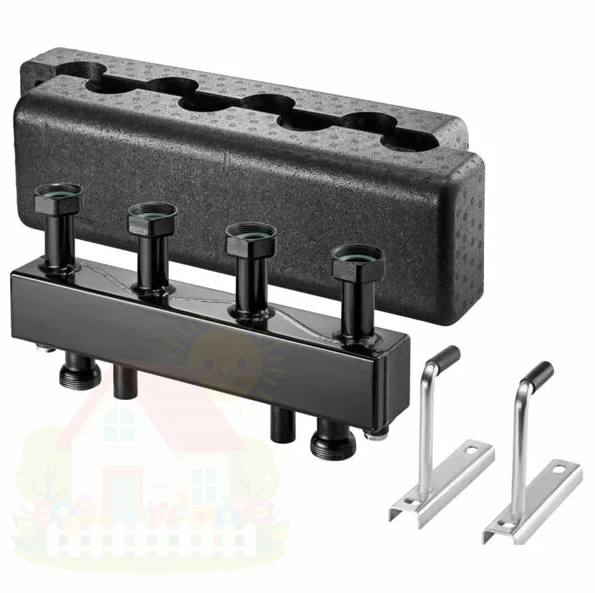 Купить Распределительная гребёнка Oventrop 1 1/2", Regumat 2 контура выход-1 1/2" (DN 25) сталь с изоляцией — фото товара в каталоге