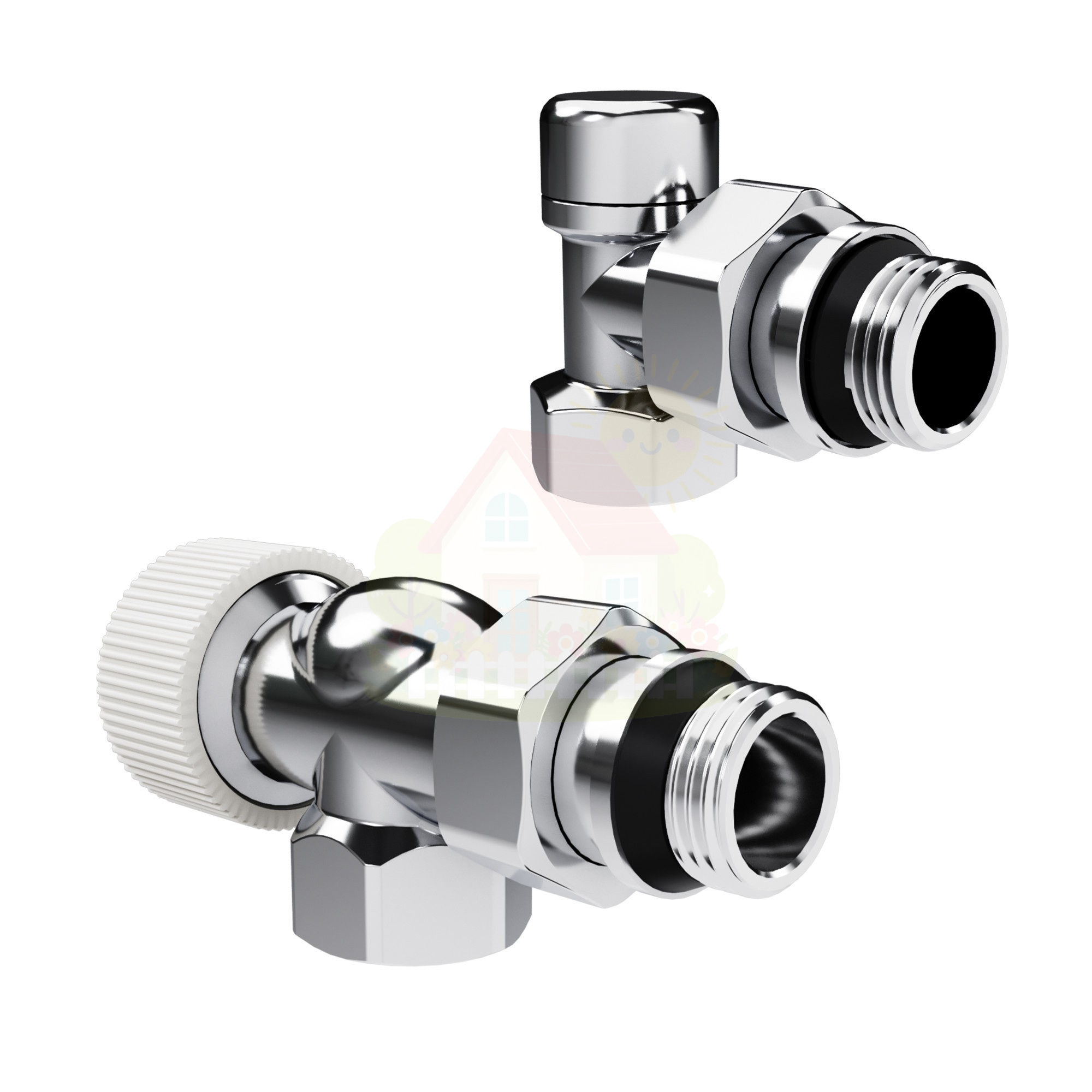 Инженерная сантехника Набор термостатический осевой Royal Thermo Design 1/2"М30х1,5 (Хром) — детальное фото