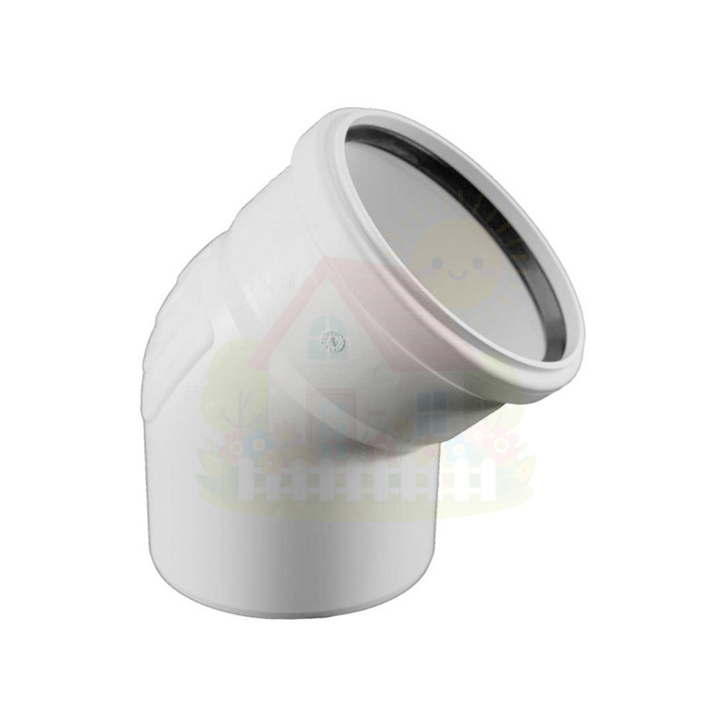 Инженерная сантехника Отвод канализационный Rehau Raupiano Plus D 110мм.45° (арт.11231361001) — детальное фото